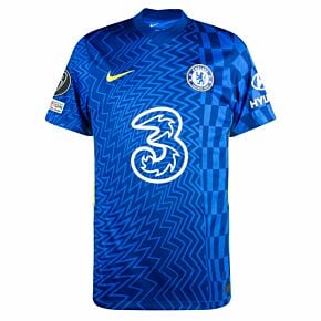 21-22 Chelsea Home Shirt + UCL Starball Titleholder + UEFA Foundation Patches