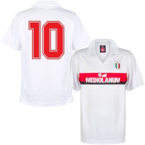 1988 AC Milan Away Retro Shirt + No.10 (Retro Flock Printing)