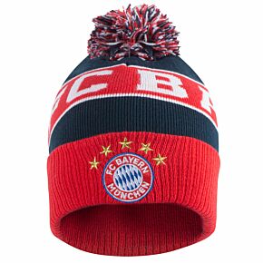 Bayern Munich Woolie Bobble Hat - Navy/Red