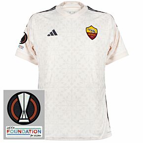23-24 AS Roma Away Shirt inc. Europa League & UEFA Foundation Patches