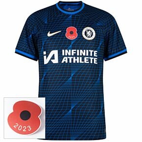23-24 Chelsea Away Shirt (incl. Sponsor) + British Legion Poppy