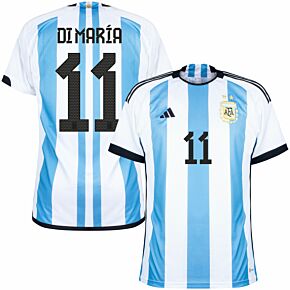 22-23 Argentina Home Shirt + Di Maria 11 (Official Printing)