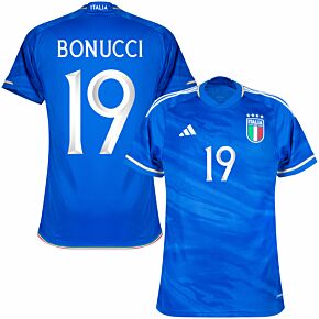 23-24 Italy Home Shirt + Bonucci 19 (Official Printing)