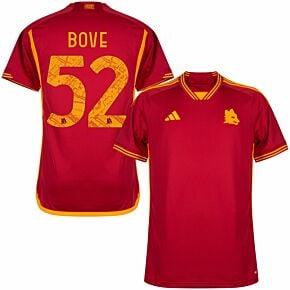 23-24 AS Roma Home Shirt + Bove 52 (Official Printing)