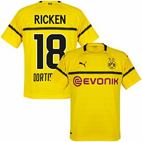 Puma Borussia Dortmund Cup Ricken 18 Jersey 2019-2020 (Retro Fan Style Printing)