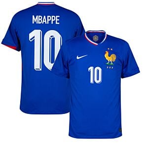 24-25 France Home Shirt + Mbappe 10 (Official Printing)