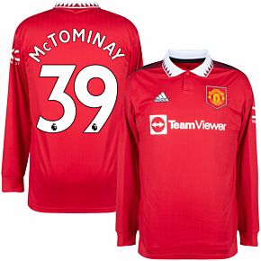 22-23 Man Utd Home L/S Shirt + McTominay 39 (Premier League)