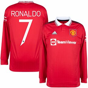22-23 Man Utd Home L/S Shirt + Ronaldo 7 (Cup Style)