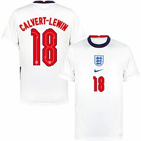 20-21 England Home Shirt + Calvert-Lewin 18 (Official Printing)