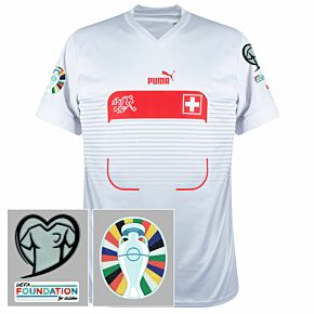 22-23 Switzerland Away Shirt + Euro 2024 Qualifying Patch Set