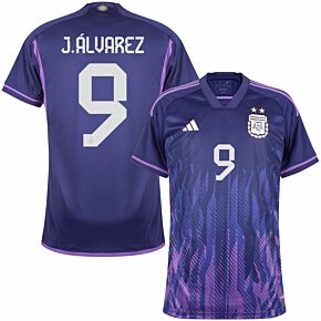 22-23 Argentina Away Shirt + J.Alvarez 9 (Official Printing)