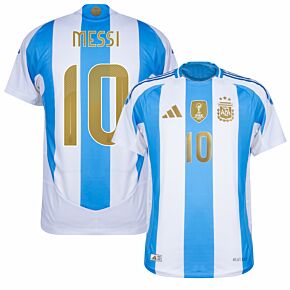 24-25 Argentina Home Authentic Shirt + Messi 10 (Official Gold Printing)