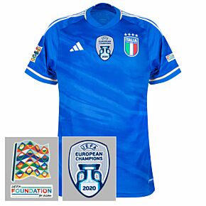 23-24 Italy Home Shirt + Nations League Euro 2020 Winners Patches