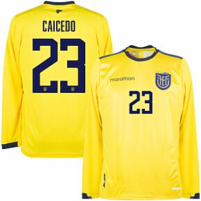 22-23 Ecuador Home Authentic L/S Shirt + Caicedo 23 (Fan Style)