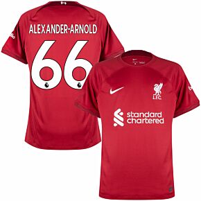 22-23 Liverpool Home Shirt + Alexander-Arnold 66 (Official Printing)