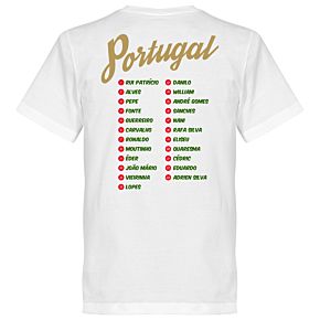 Portugal Campeóes Da Europa 2016 Squad List Tee - White