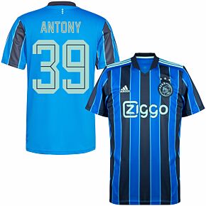 21-22 Ajax Away Shirt + Antony 39 (Fan Style Printing)