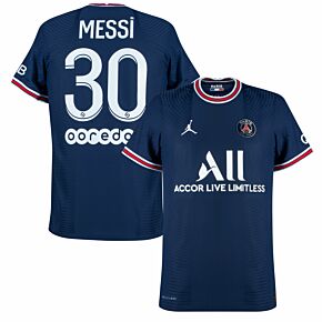 21-22 PSG Home Shirt + Messi 30 (Ligue 1 Printing)