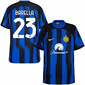 23-24 Inter Milan Dri-Fit ADV Match Home Shirt + Barella 23 (Official Printing)