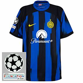 23-24 Inter Milan Dri-Fit ADV Match Home Shirt + UCL Starball & UEFA Foundation Patches