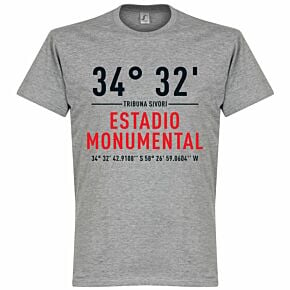 River Plate Home Coordinates Tee - Grey