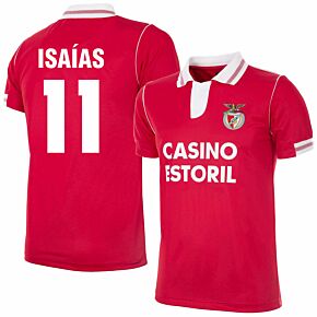 92-93 Benfica Home Retro Shirt + Isaías 11 (Retro Flock Printing)