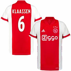 20-21 Ajax Home Shirt + Klaassen 6 (Fan Style Printing)