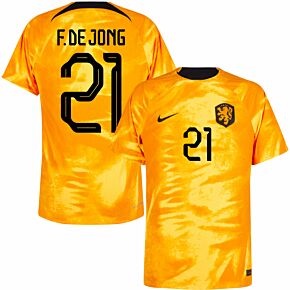 22-23 Holland Dri-Fit ADV Match Home Shirt + F. De Jong 21 (Official Printing)