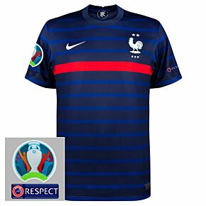 20-21 France Home Shirt + Official Euro 2020 Patches