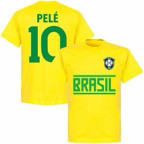 Brazil Pelé 10 Team T-shirt - Lemon Yellow