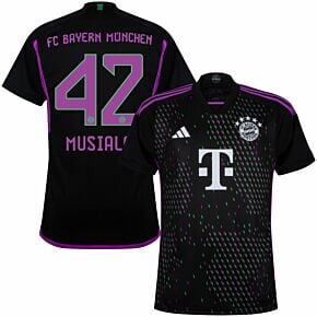 23-24 Bayern Munich Away Shirt + Musiala 42 (Official Printing)