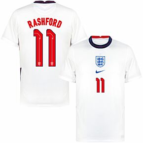 20-21 England Home Shirt + Rashford 11 (Official Printing)