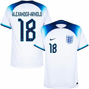 22-23 England Home Shirt + Alexander-Arnold 18 (Official Printing)