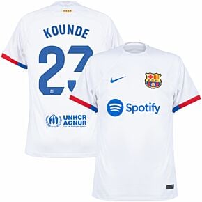 23-24 Barcelona Away Shirt + Kounde 23 (La Liga)