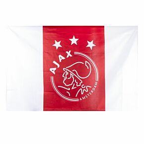 Ajax Crest Stripe Flag  - Red/White (100 x 150 cm)