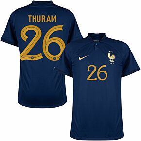 22-23 France Home + Thuram 26 (Official Printing)