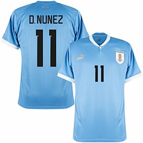 22-23 Uruguay Home Shirt + D.Nunez 11 (Official Printing)