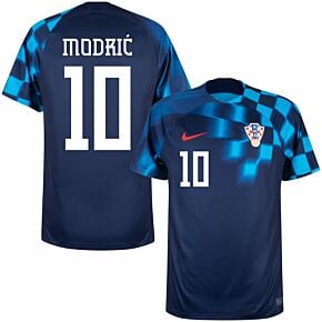 22-23 Croatia Away Shirt + Modrić 10 (Fan Style Printing)
