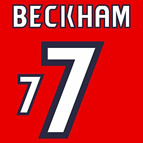 Beckham 7 (Retro Flex Printing) - 1998 England Away