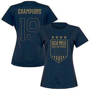 USA Womens World Cup Winners 2019 T-Shirt - Navy