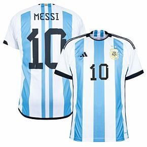 22-23 Argentina Home Shirt + Messi 10 (Official Printing)