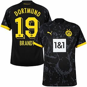 23-24 Borussia Dortmund Away Shirt + Brandt 19 (Official Printing)