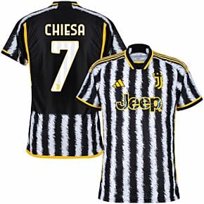 23-24 Juventus Home Authentic Shirt + Chiesa 7 (Official Printing)