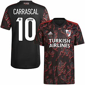 21-22 River Plate Away Shirt + Carrascal 10 (Fan Style Printing)