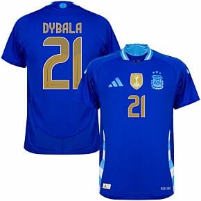 24-25 Argentina Away Authentic Shirt + Dybala 21 (Official Printing)
