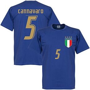 2006 Italy Cannavaro 5 KIDS Tee- Royal
