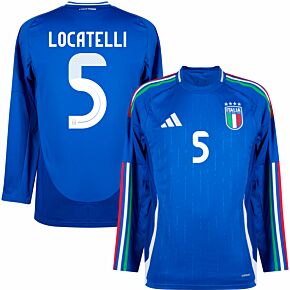 24-25 Italy Home L/S Shirt + Locatelli 5 (Official Printing)