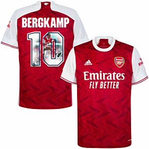 20-21 Arsenal Home Shirt + Bergkamp 10 (94-97 Gallery Style)