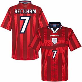 Umbro England World Cup 1998 Away PLAYER ISSUE Beckham No.7 - NEW Condition - Size XL *ADD PLAYER*