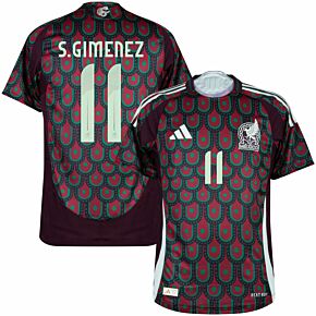 24-25 Mexico Home Authentic Shirt + S.Gimenez 11 (Official Printing)